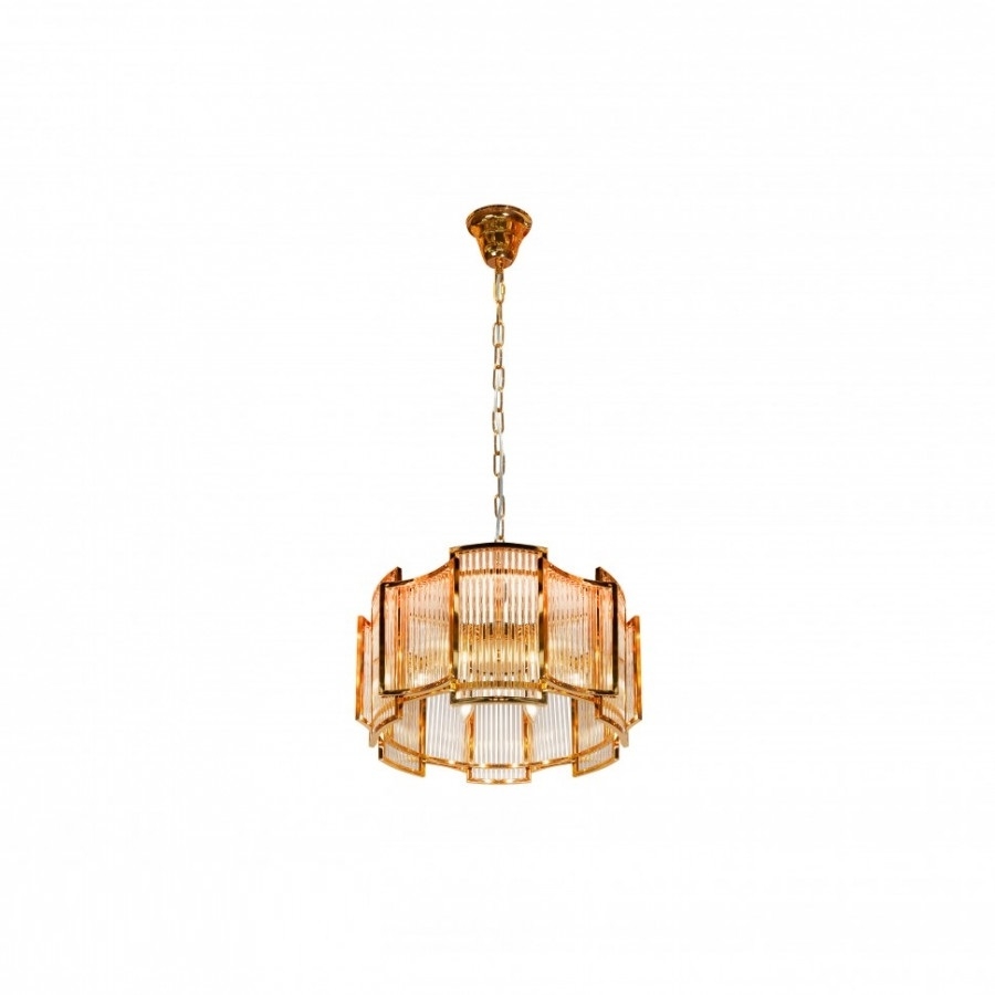 Изображение товара Подвесная люстра iLamp Tribeca MD0276-6A модерн золотая стекло диаметр 50 см