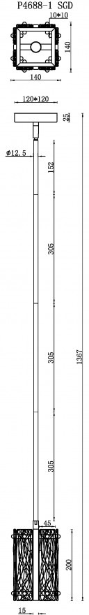 Изображение товара Потолочная люстра на штанге iLamp Panorama P4688-1 SGD