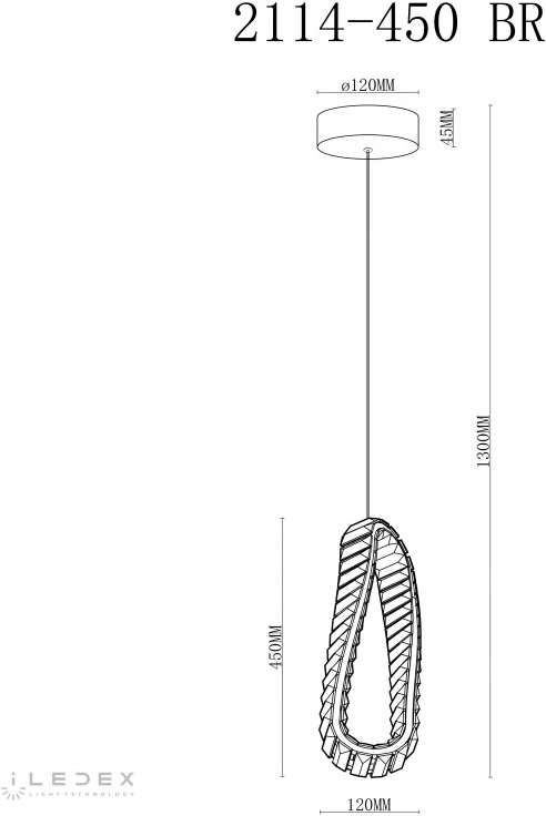 Изображение товара Подвесной светильник iLedex Woodstock 2117-450 BR