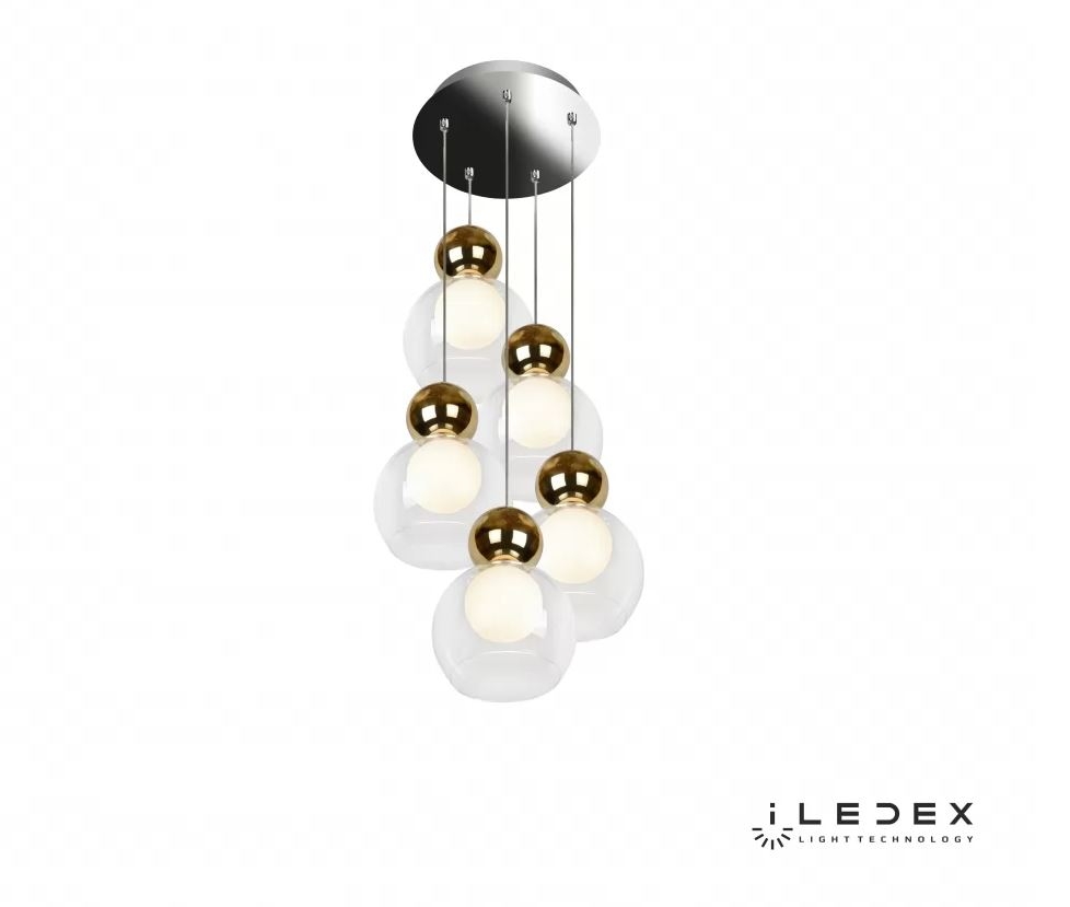 Изображение товара Подвесной светильник светодиодный C4476-5R GL серии Blossom золото 5 плафонов