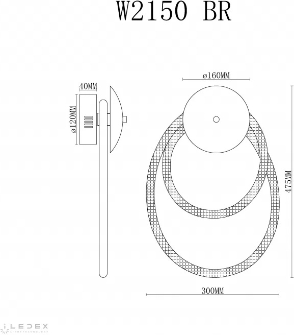 Изображение товара Настенный светильник с гибким неоном iLedex Cross W2150 BR