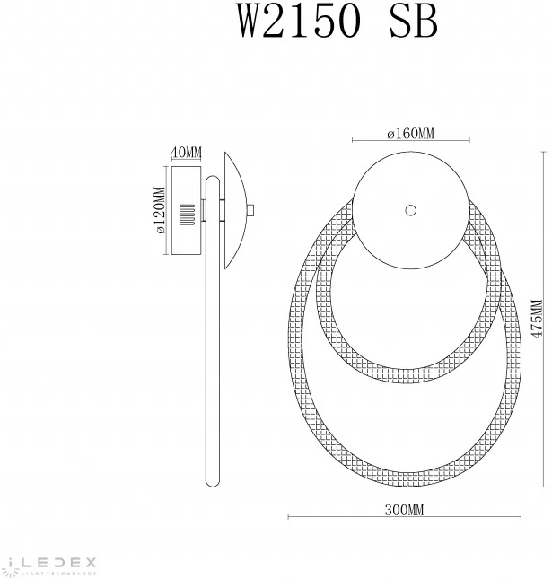 Изображение товара Настенный светильник с гибким неоном iLedex Cross W2150 SB