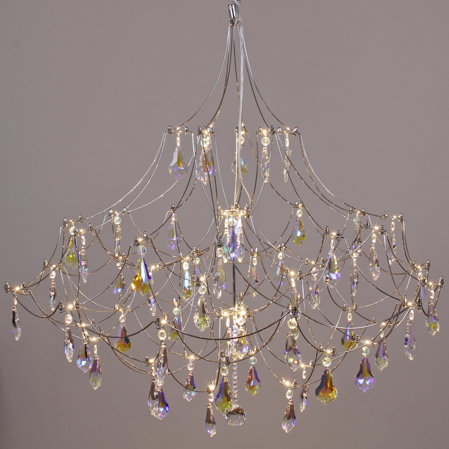 Изображение товара Подвесная люстра светодиодная хрустальная с пультом ILLUMICO IL8006-800HX-60 Ether