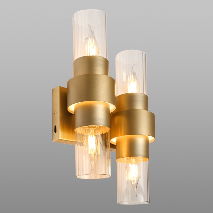 Изображение товара Настенный светильник Imex MD.23472-4-W-SGD в стиле модерн с 4 плафонами из стекла