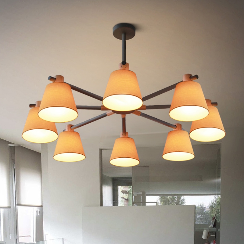 Изображение товара Потолочная люстра на штанге ImperiumLoft NATURAAY01 8 абажуров в скандинавском стиле