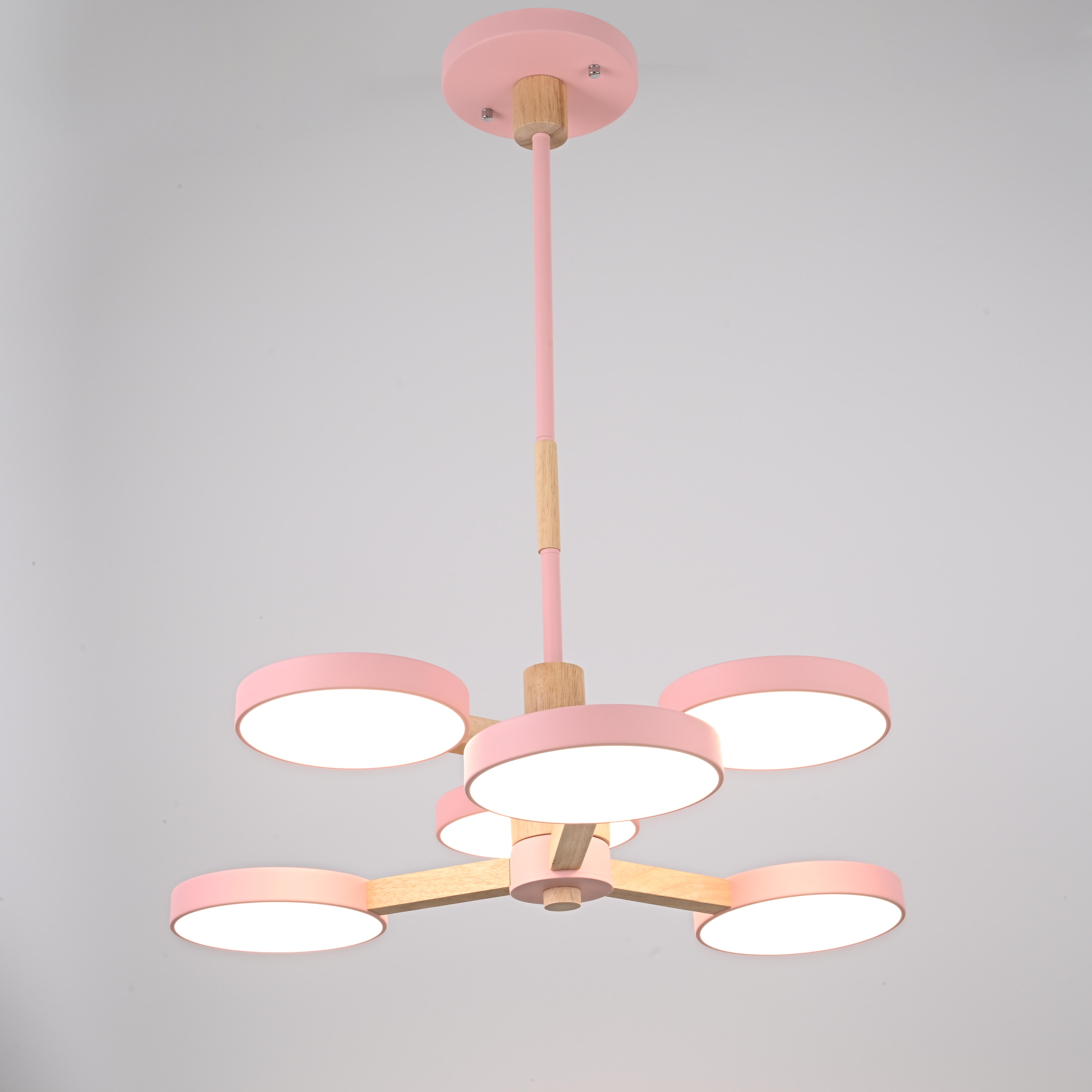 Изображение товара Потолочная люстра LED на штанге Turna Dbl L6 Pink By ImperiumLoft Turna-Dbl01 (Умный дом, Алиса) 229081-26