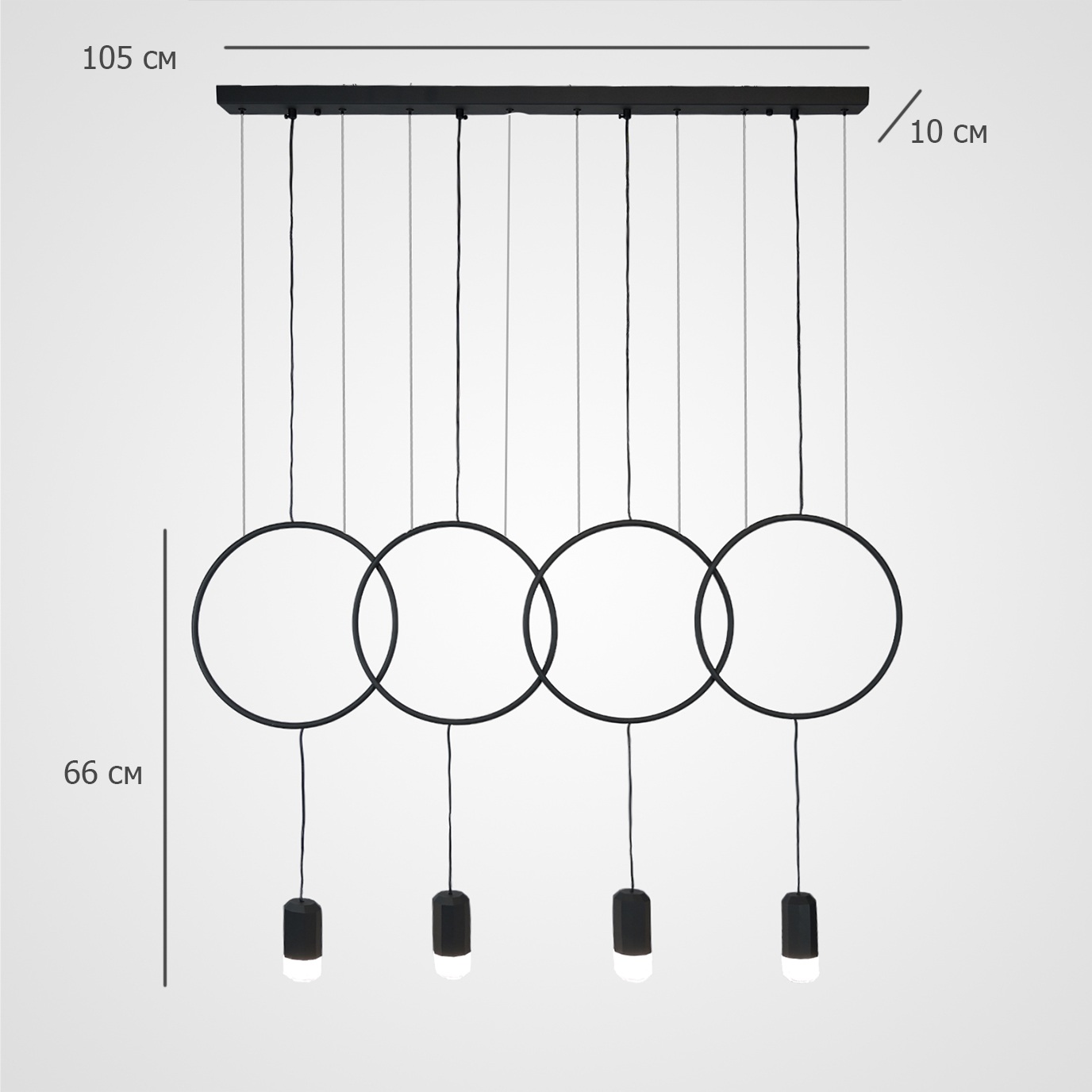 Изображение товара Подвесной светильник LED Forvet Black L4 ImperiumLoft с 4 LED лампами
