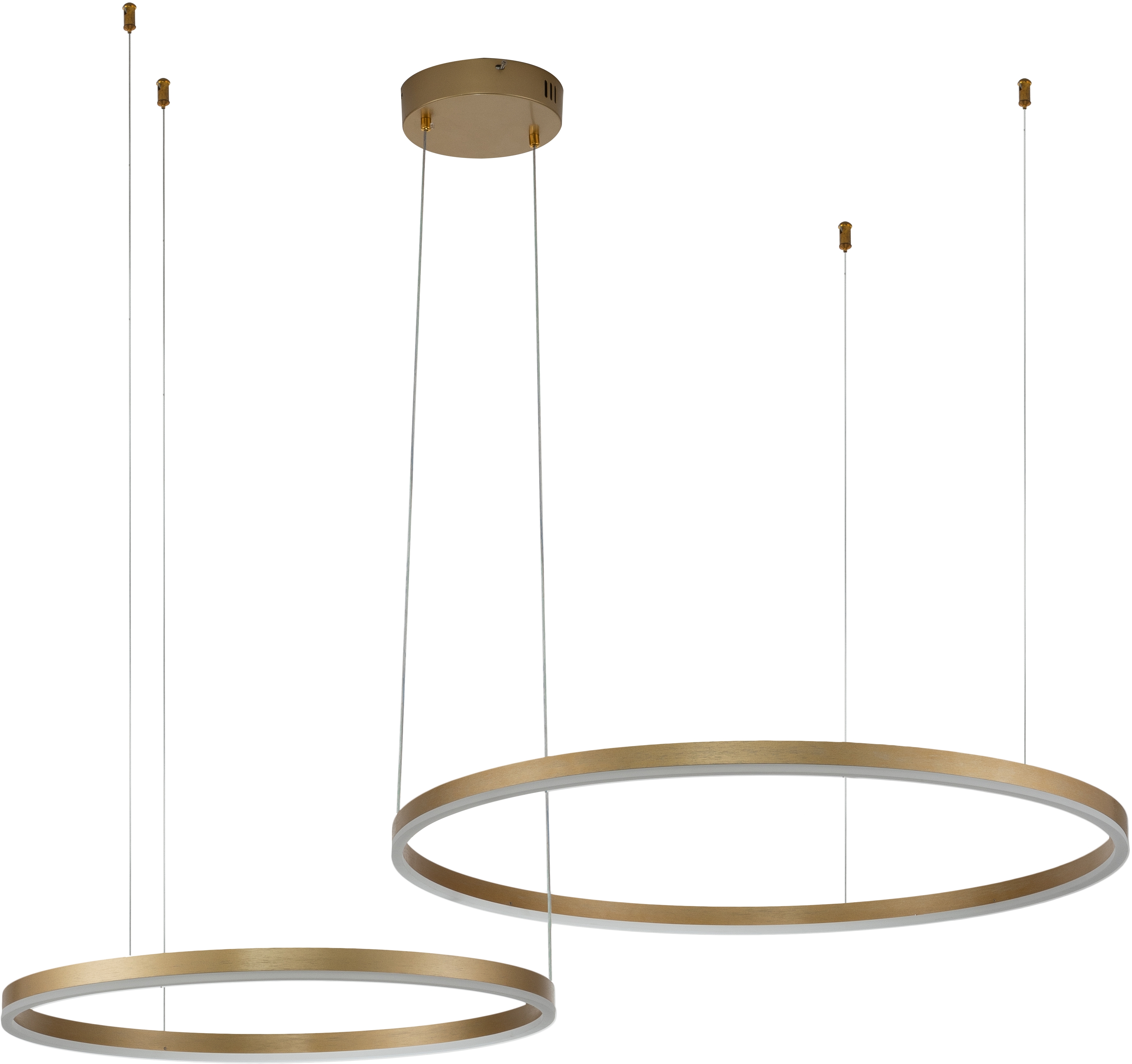 Изображение товара Подвесная люстра с пультом золотой с пультом светодиодная (14001/2P Gold) Indigo Galass V000011L кольцо