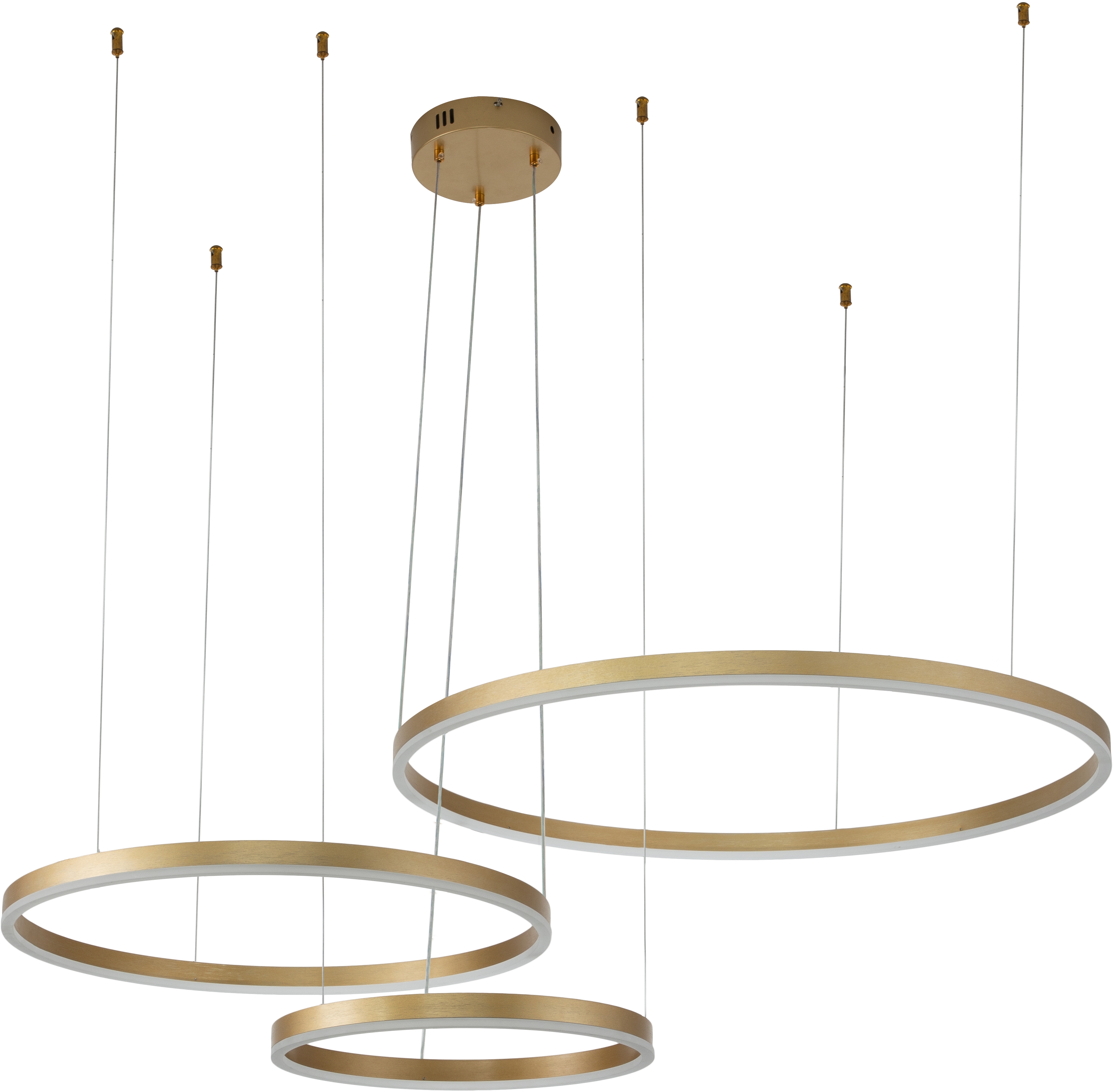 Изображение товара Подвесная люстра с пультом золотой с пультом светодиодная (14001/3P Gold) Indigo Galass V000013L кольцо