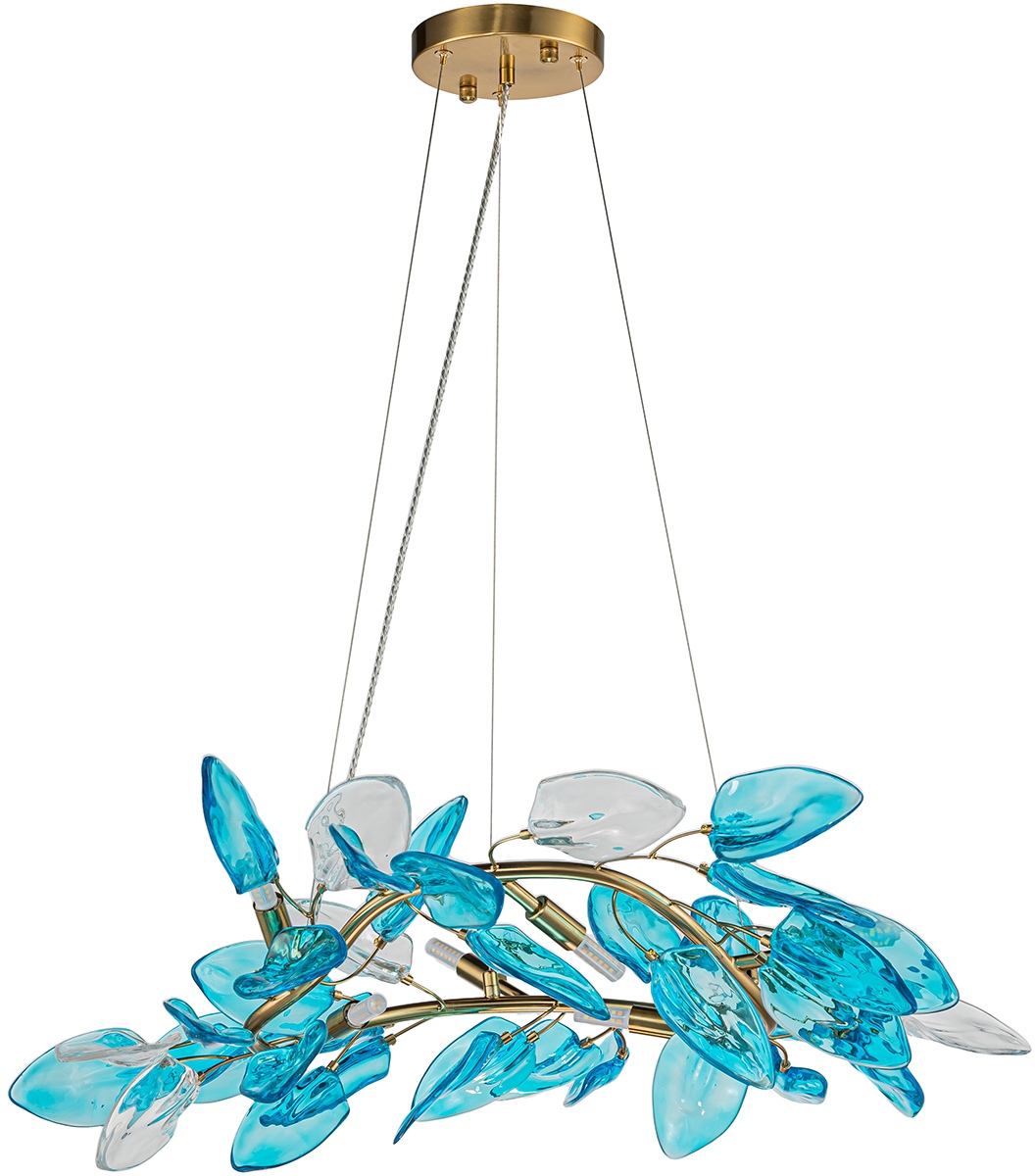 Изображение товара Подвесная люстра Indigo V000448 с листьями и регулятором высоты для гостиной и кафе