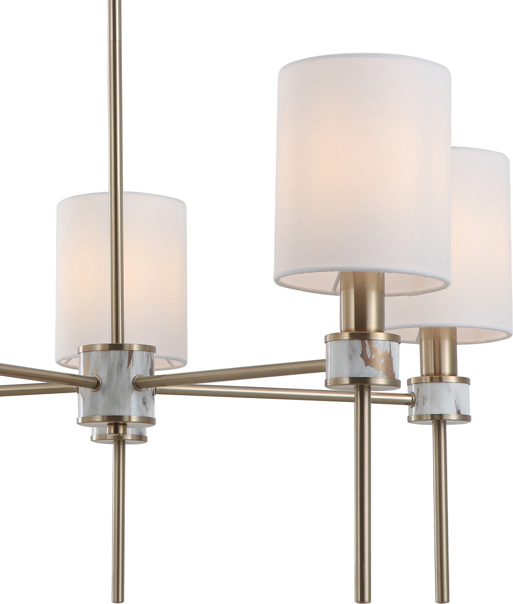 Изображение товара Потолочная люстра Indigo Poesia V000577 на штанге 5 ламп классика сталь ткань