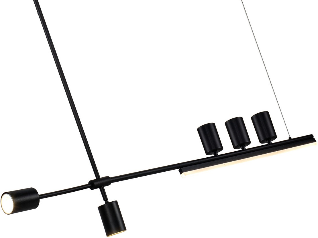 Изображение товара Подвесной светильник асимметричный Kink Light Рия черный 07618-150,19 GU10 5*5W+Led 15W (4000K)