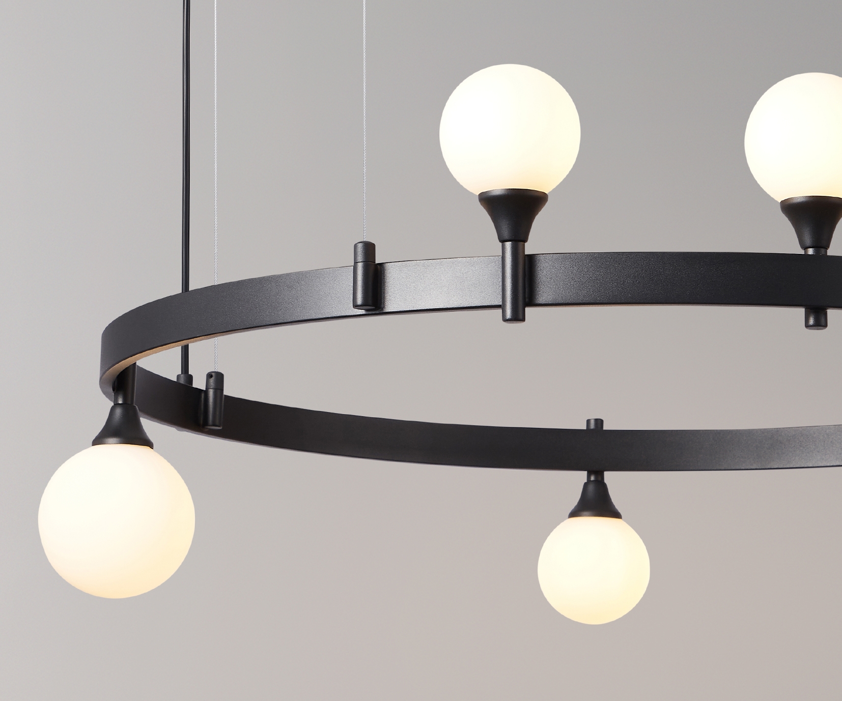 Изображение товара Подвесной светодиодный светильник Кольцо Бьянки 07808-6,19 белый металл стекло