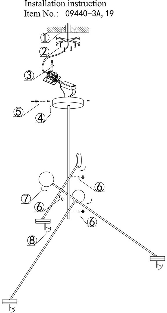 Изображение товара Потолочная светодиодная люстра Kink Light Некси 09440-3A,19 4000K с регулировкой направления света