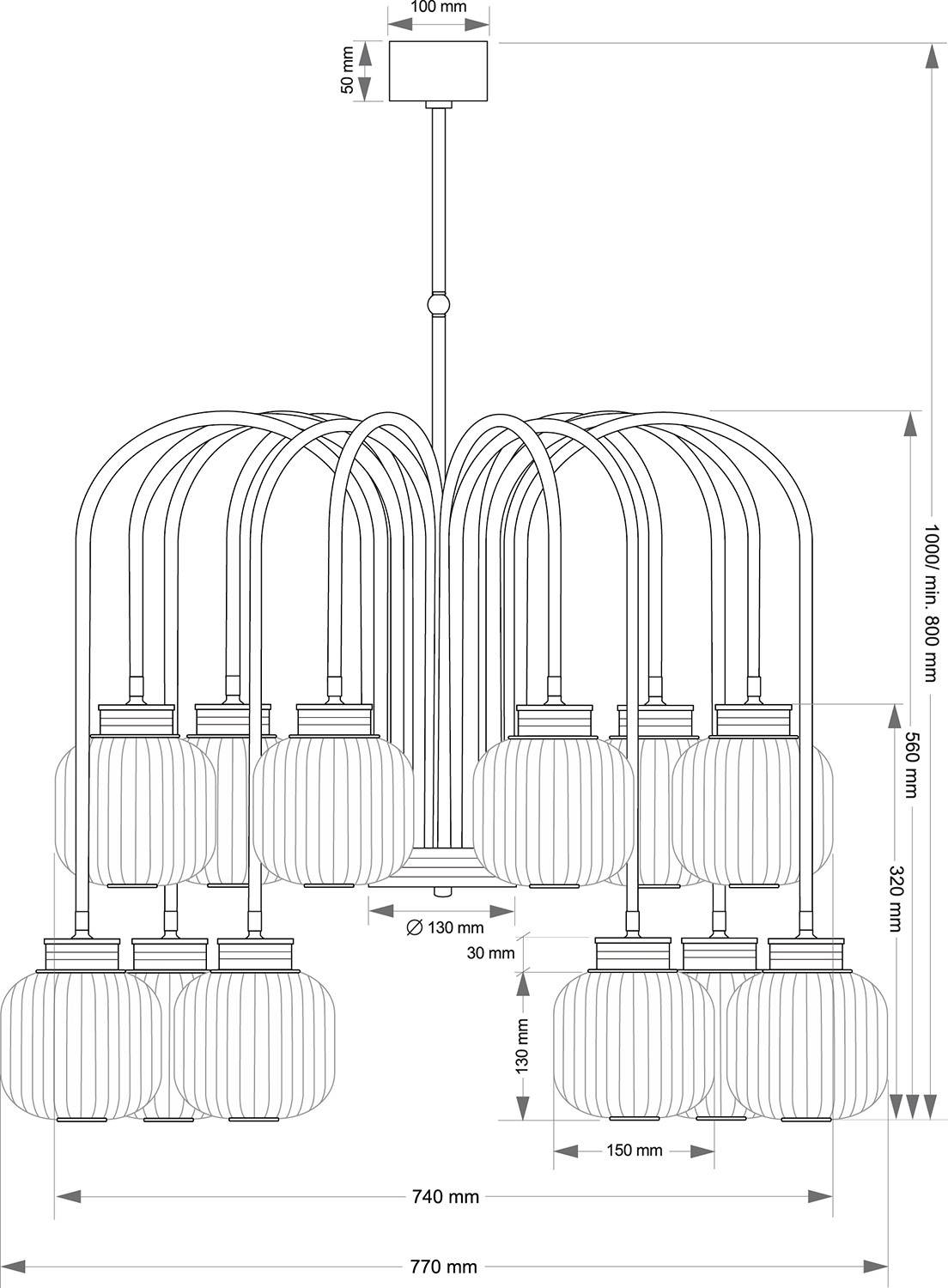Изображение товара Потолочная люстра на штанге Kutek Alba ALB-ZW-12(Z)