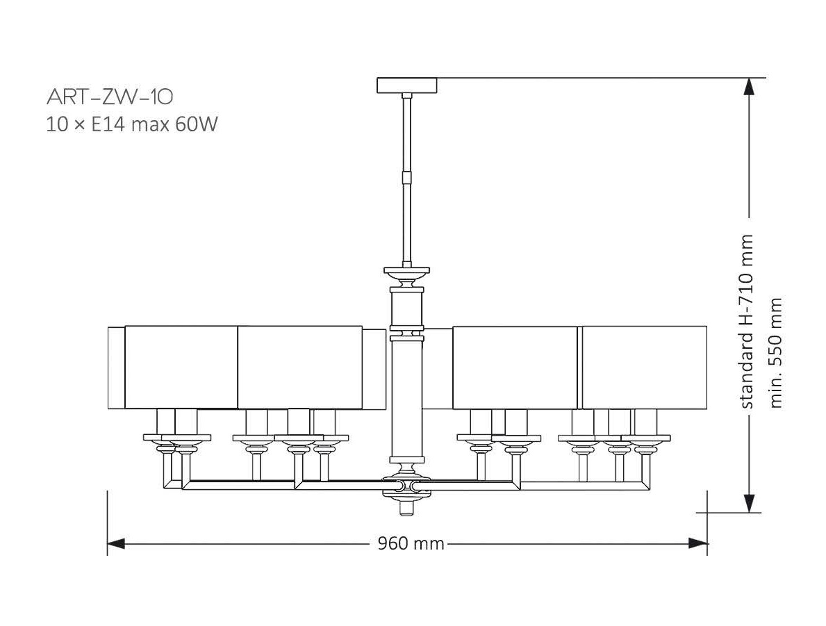 Изображение товара Потолочная люстра Kutek Artu ART-ZW-10(Z)