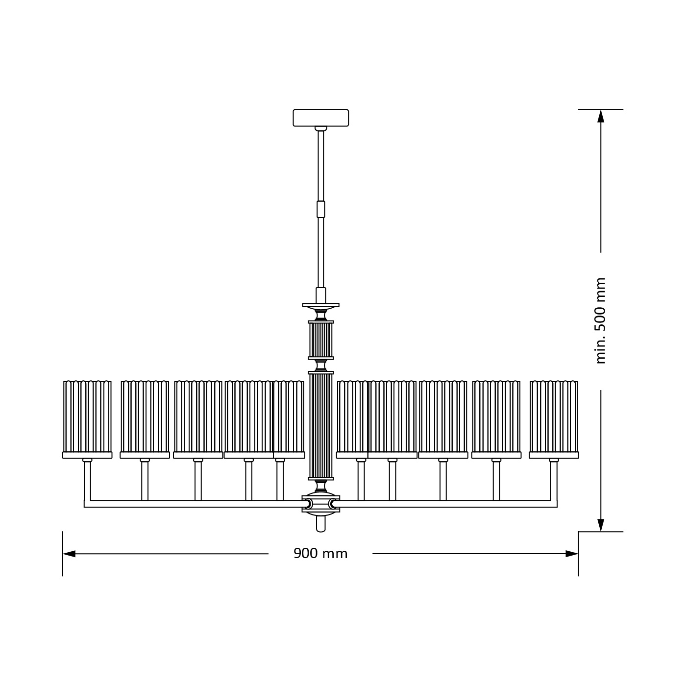 Изображение товара Потолочная люстра на штанге Kutek Artu Ryfel ART-ZW-10(Z)R