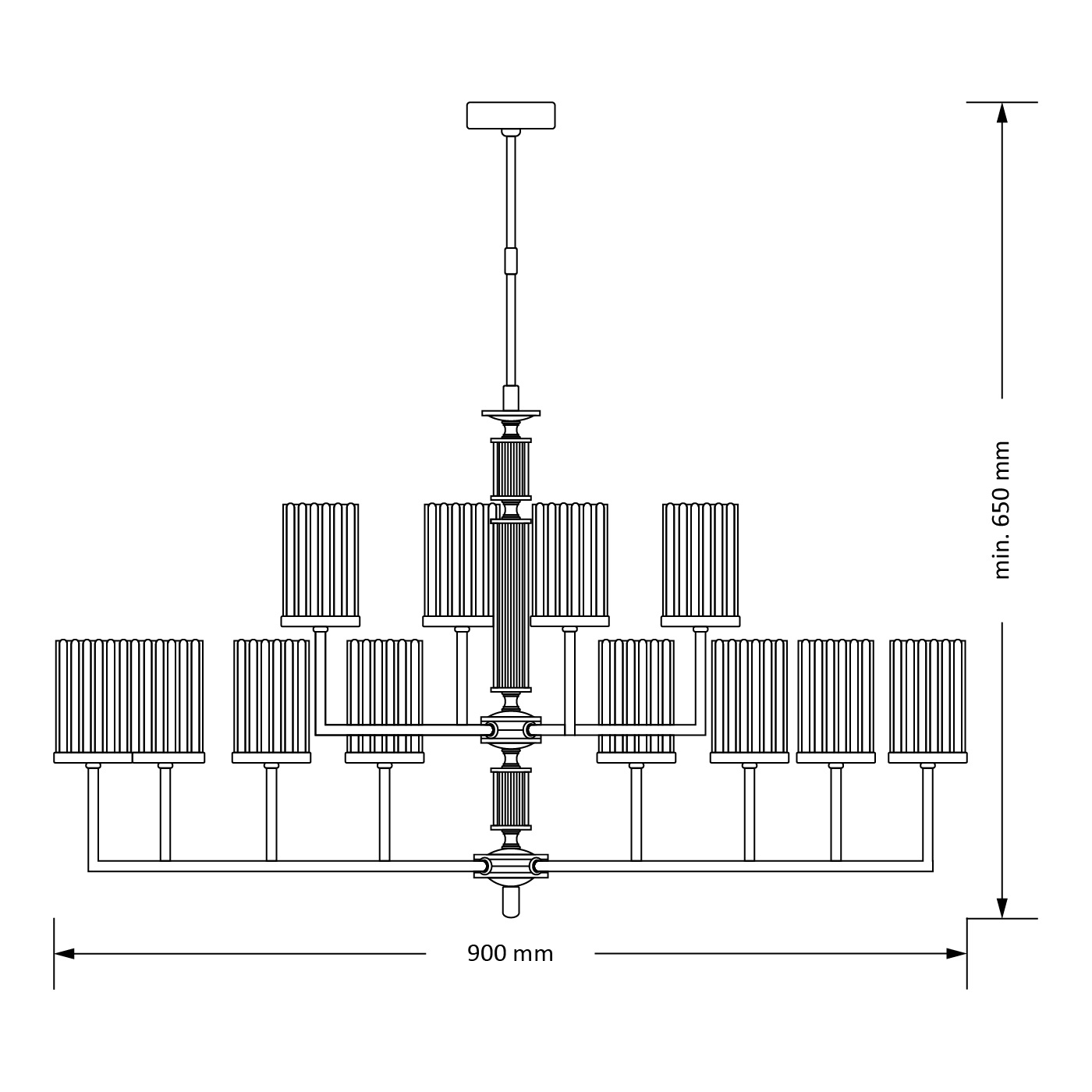 Изображение товара Потолочная люстра на штанге Kutek Artu Ryfel ART-ZW-12(Z)R