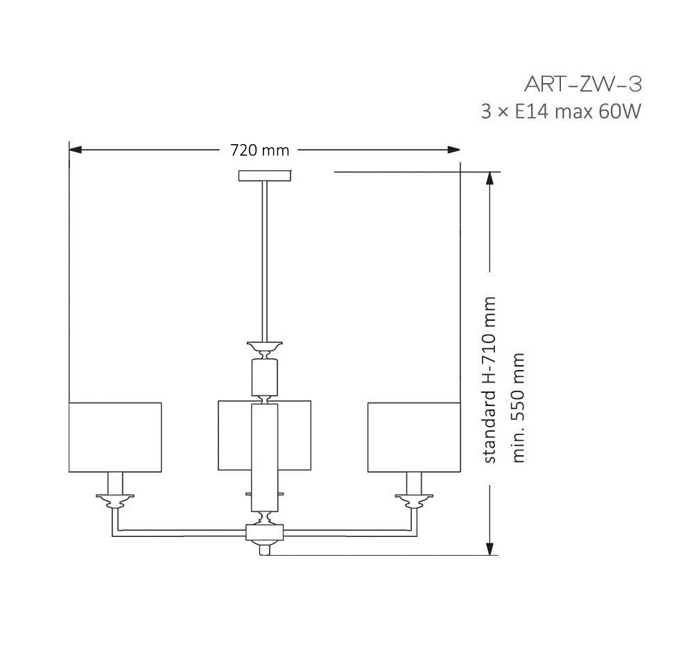 Изображение товара Потолочная люстра Kutek Artu ART-ZW-3(N)