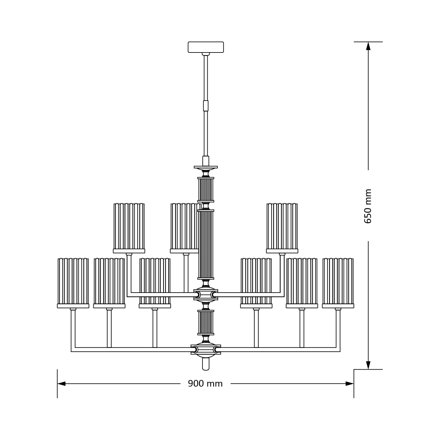 Изображение товара Потолочная люстра на штанге Kutek Artu Ryfel ART-ZW-9(P)R