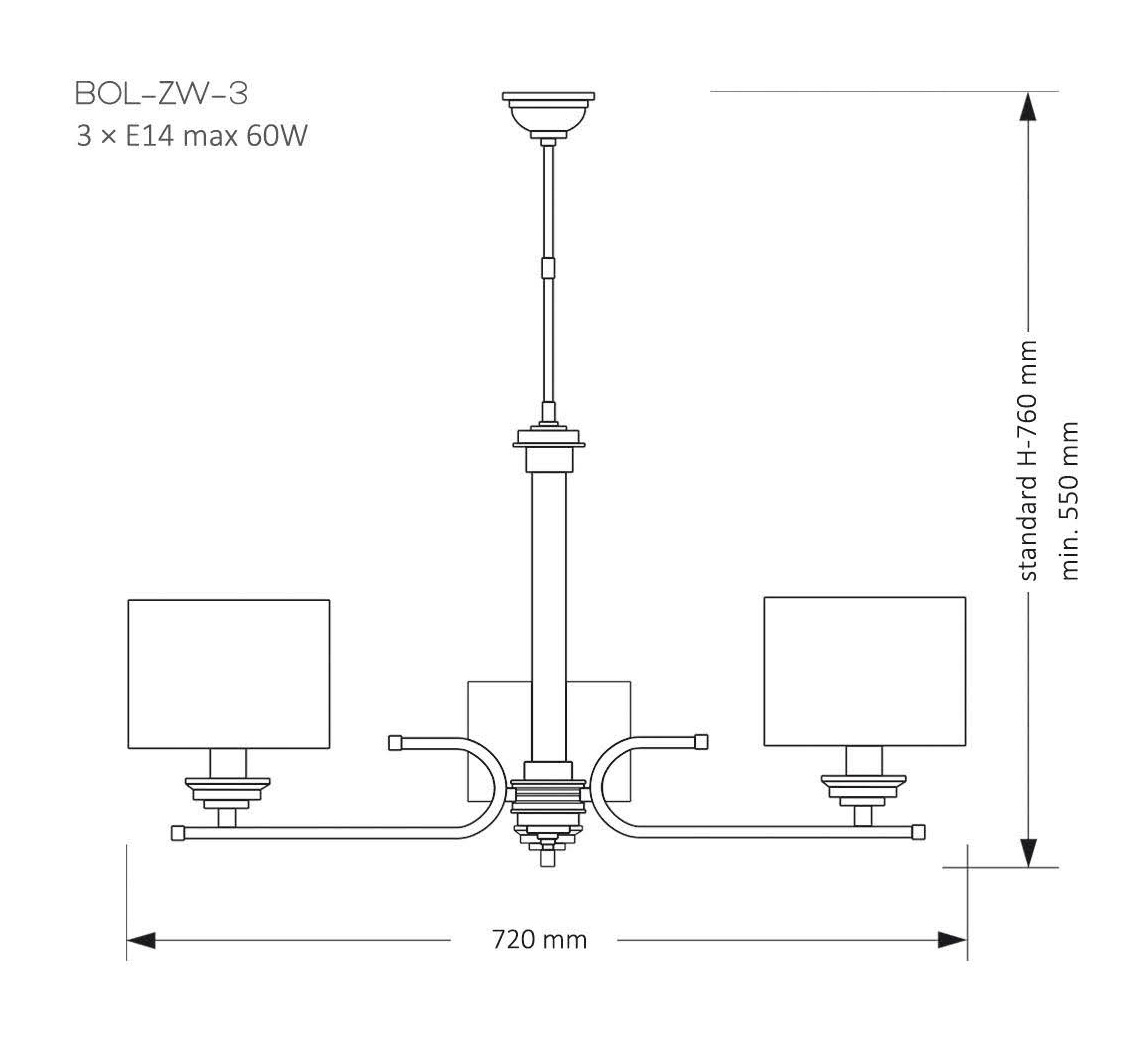 Изображение товара Потолочная люстра на штанге Kutek Bolt BOL-ZW-3(Z)
