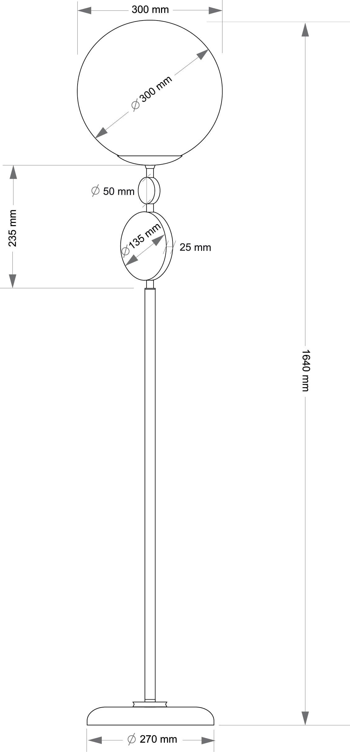 Изображение товара Торшер Kutek Dimaro DIM-LS-1(P) в форме шара