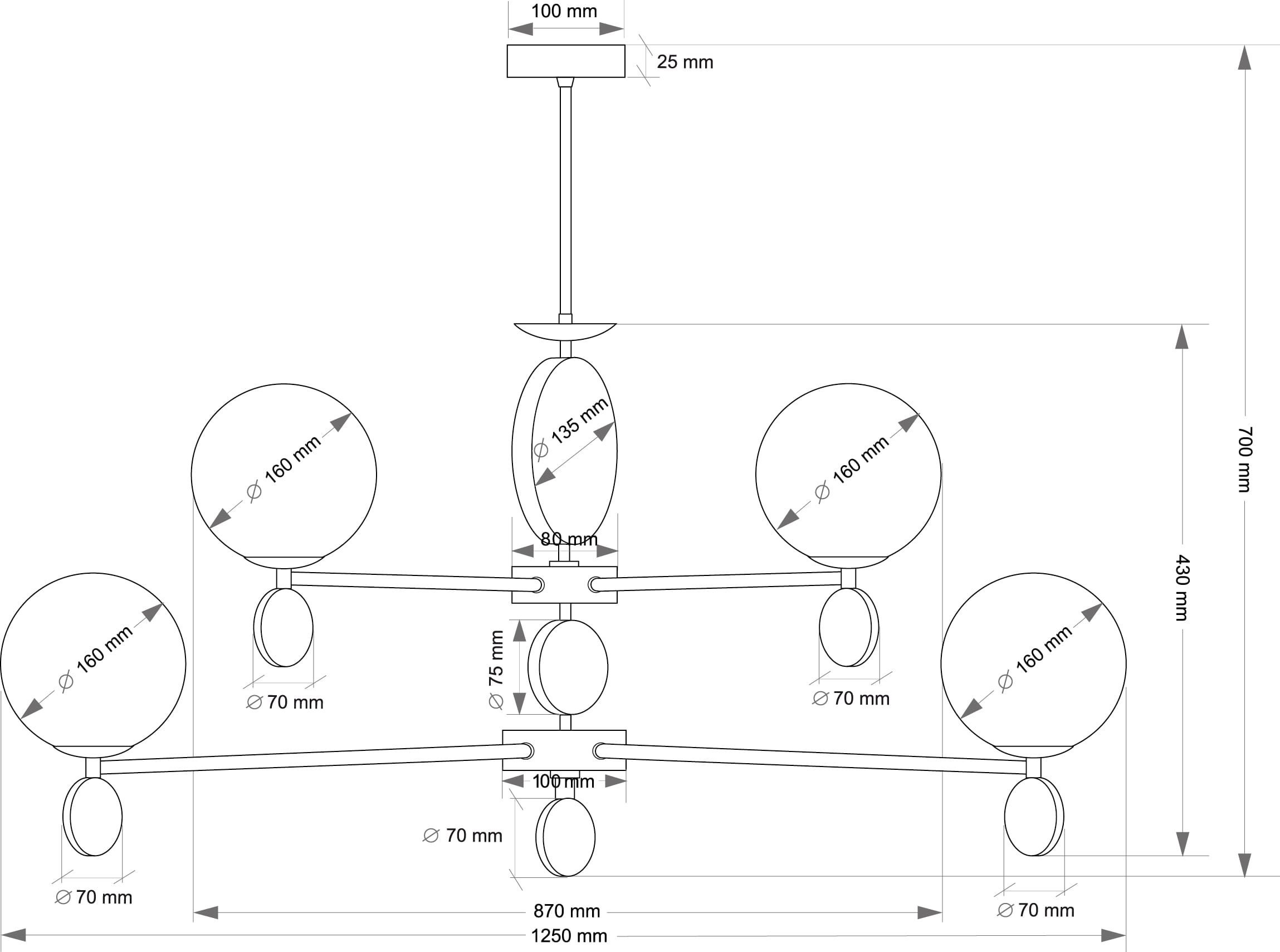 Изображение товара Потолочная люстра Kutek Dimaro DIM-ZWL-4(BN) шарики модерн никель стекло белый