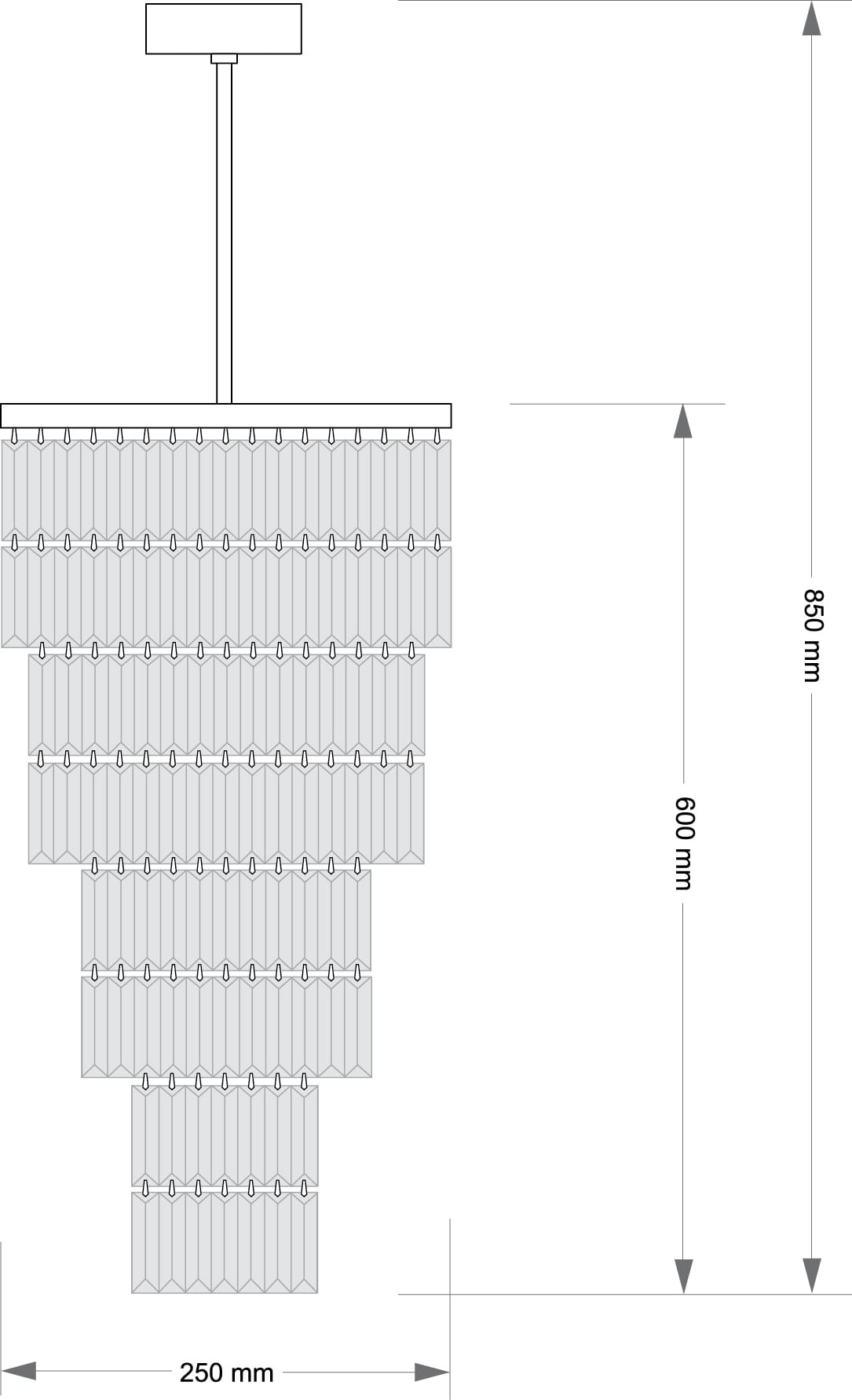 Изображение товара Потолочная люстра каскадная на штанге хрустальная Kutek Ellini ELL-ZW-10(Z)250/II