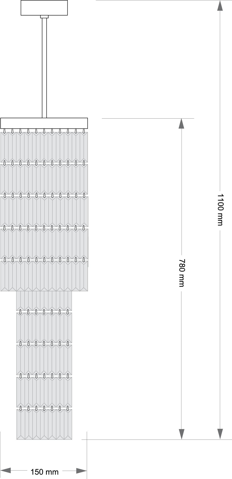 Изображение товара Потолочная люстра каскадная на штанге хрустальная Kutek Ellini ELL-ZW-4(Z)150/V