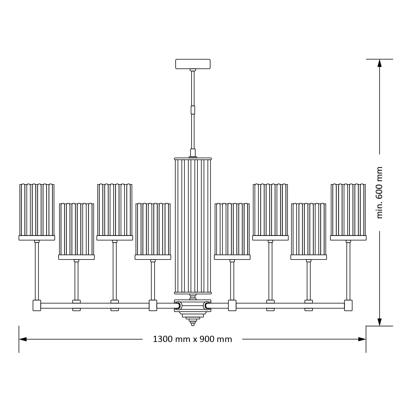 Изображение товара Потолочная люстра на штанге Kutek Empoli Ryfel EMP-ZWL-8(ZM)R стиль модерн
