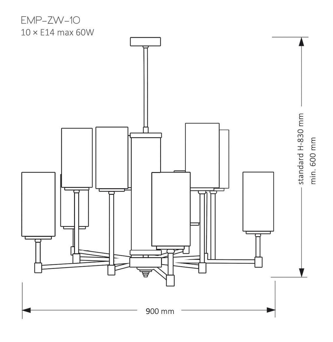 Изображение товара Потолочная люстра на штанге Kutek Empoli EMP-ZW-10(Z)