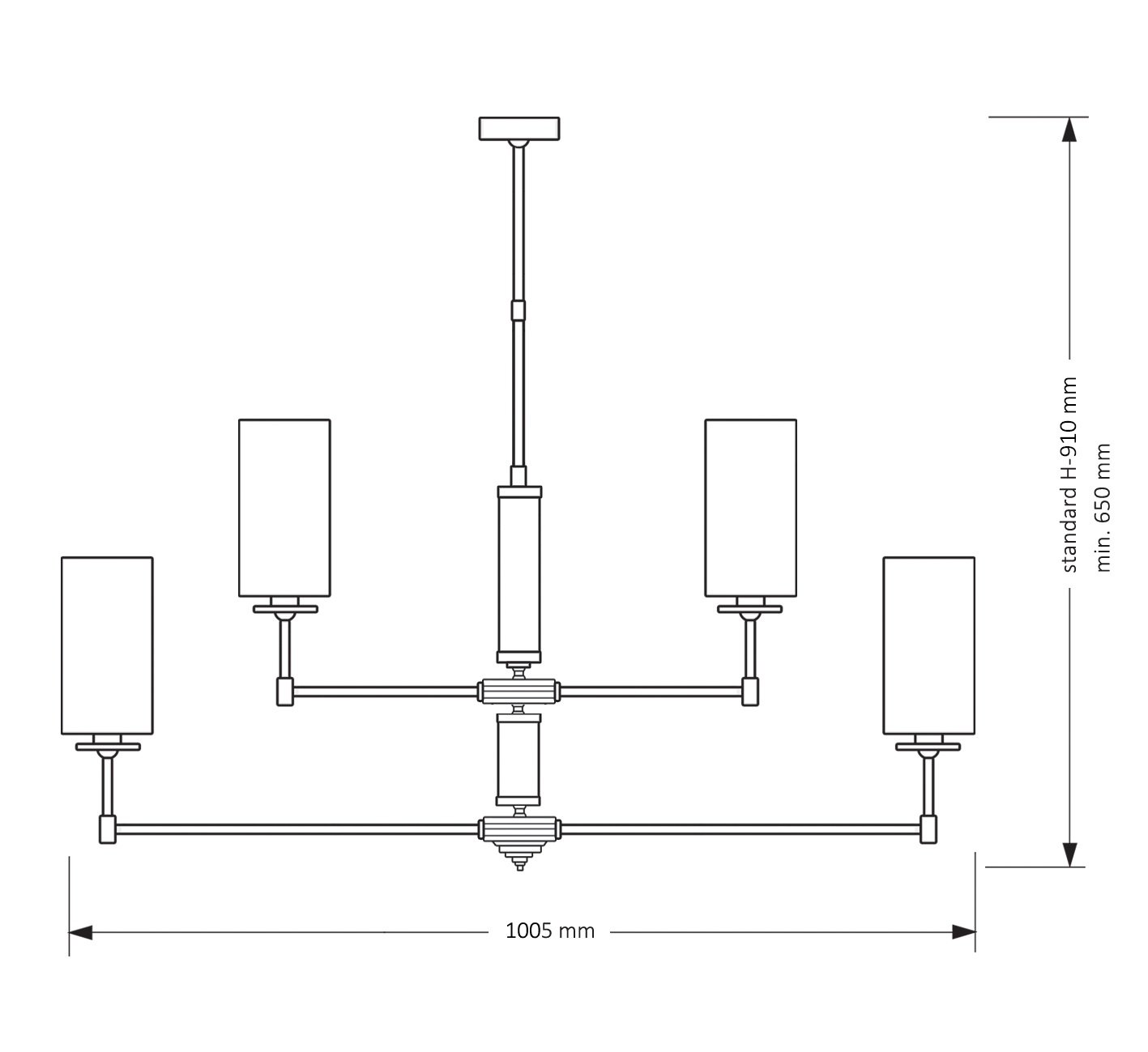 Изображение товара Потолочная люстра на штанге Kutek Empoli EMP-ZWL-4(Z)