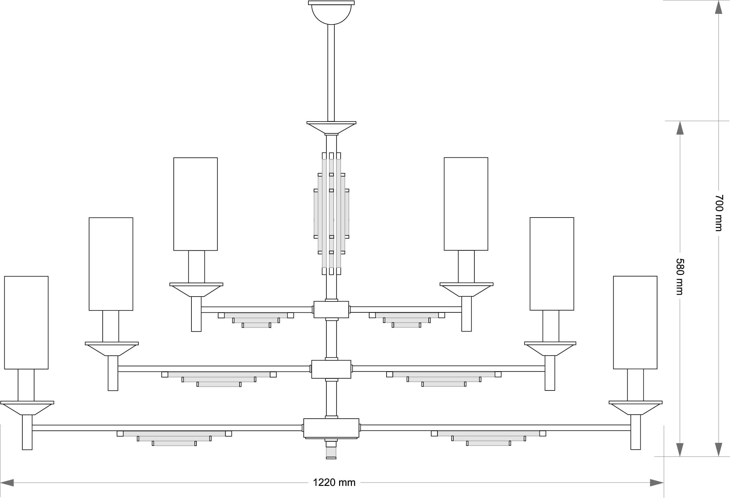 Изображение товара Потолочная люстра Kutek Fellino FEL-ZWL-6(P/A) с хрусталем Swarovski