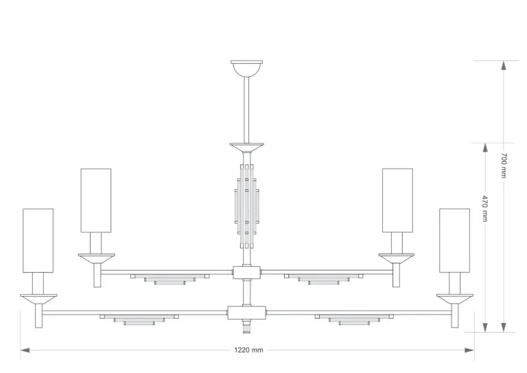 Изображение товара Потолочная люстра на штанге Kutek Fellino FEL-ZWL-4(P/A)DL