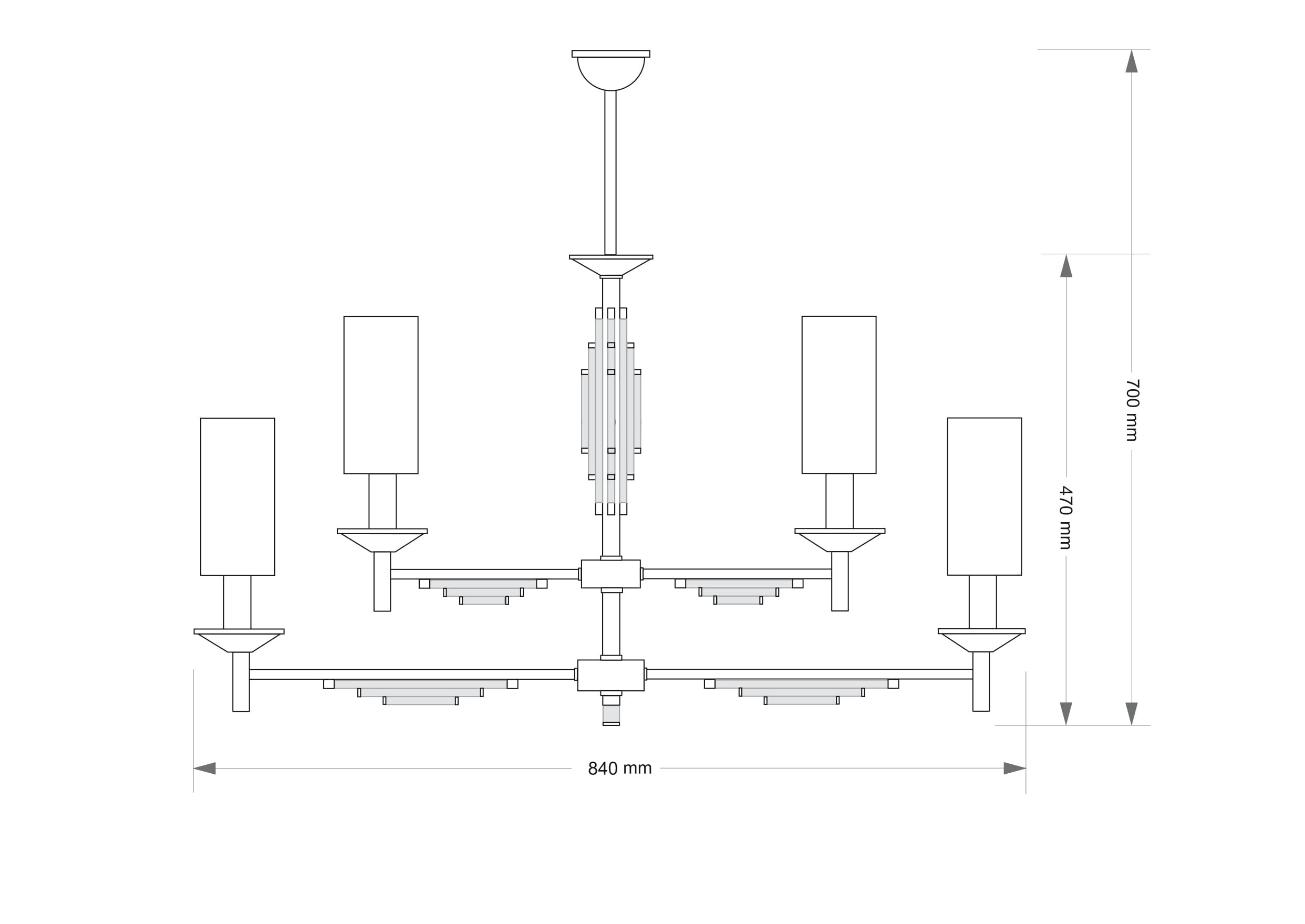 Изображение товара Потолочная люстра на штанге Kutek Fellino FEL-ZWL-4(P/A)KR