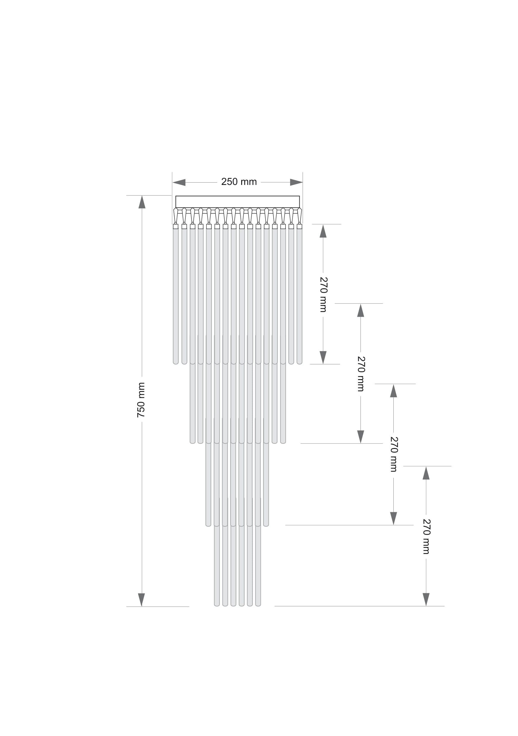 Изображение товара Потолочная люстра каскадная Kutek Filago FIL-PLM-7(BN)250/270