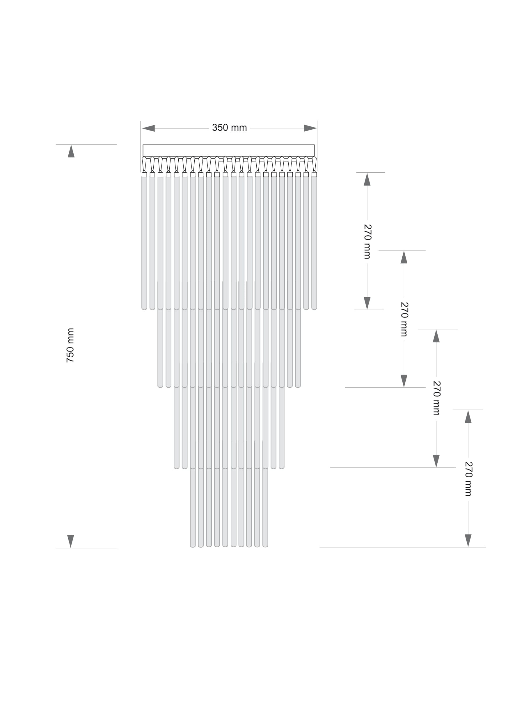 Изображение товара Потолочная люстра каскадная Kutek Filago FIL-PLM-7(P)350/270