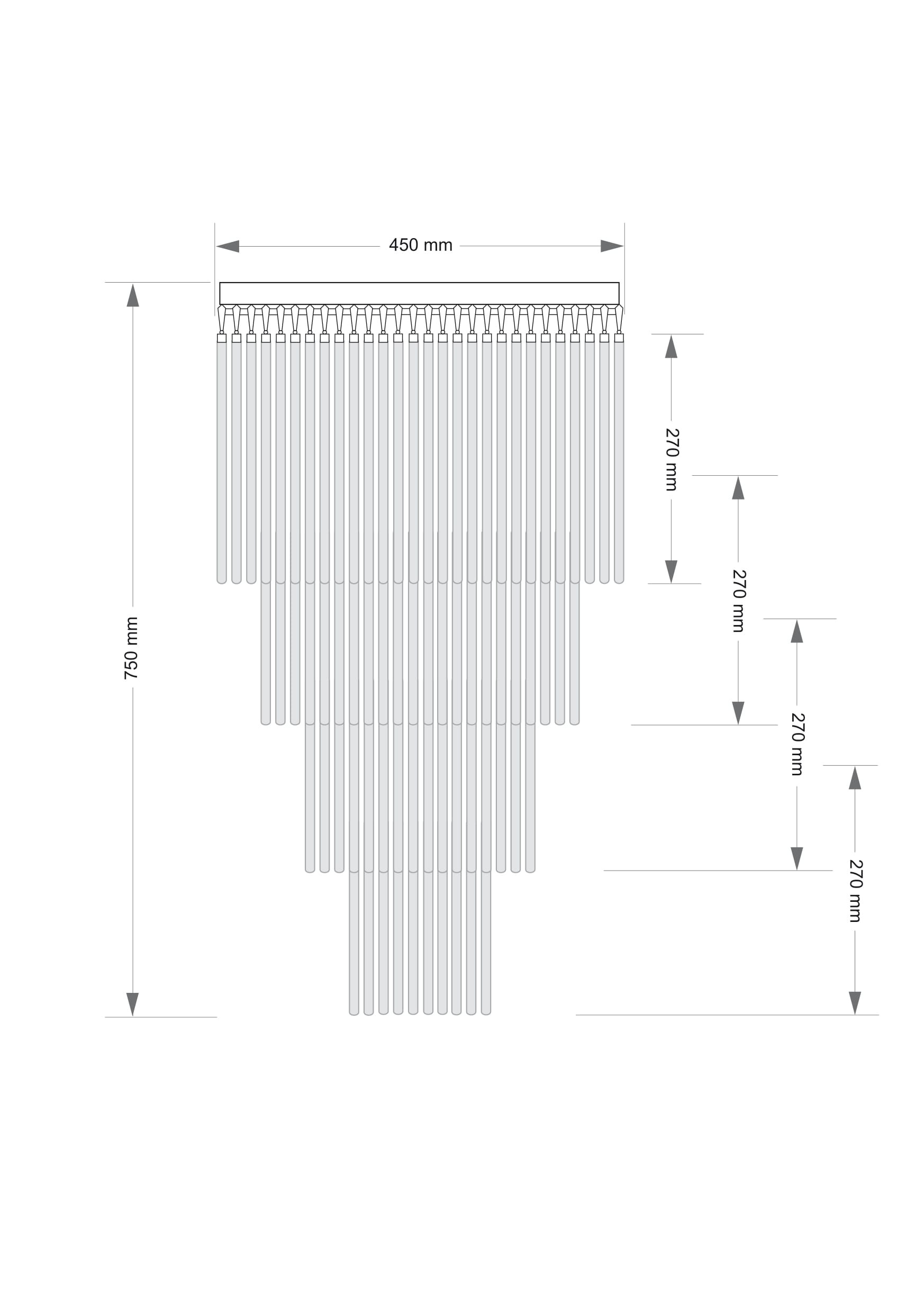 Изображение товара Потолочная люстра каскадная Kutek Filago FIL-PLM-7(P)450/270