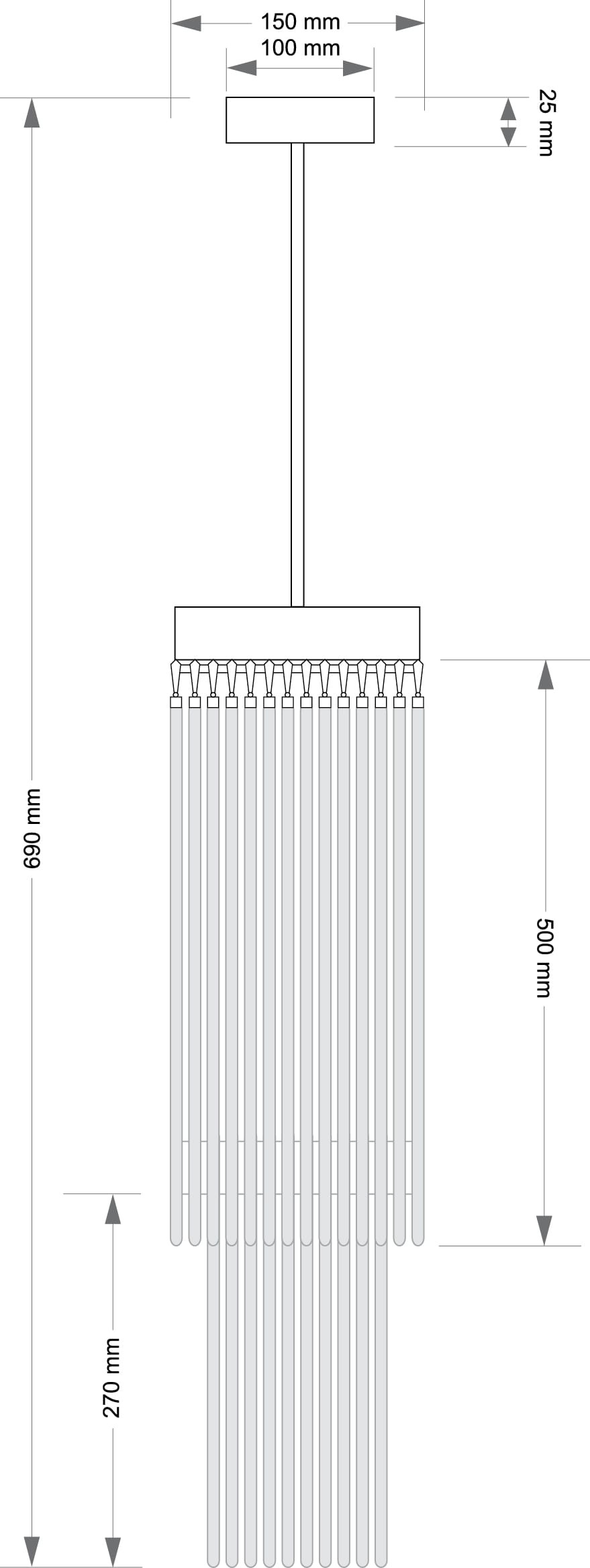 Изображение товара Потолочная люстра каскадная Kutek Filago FIL-ZW-4(Z)150/500