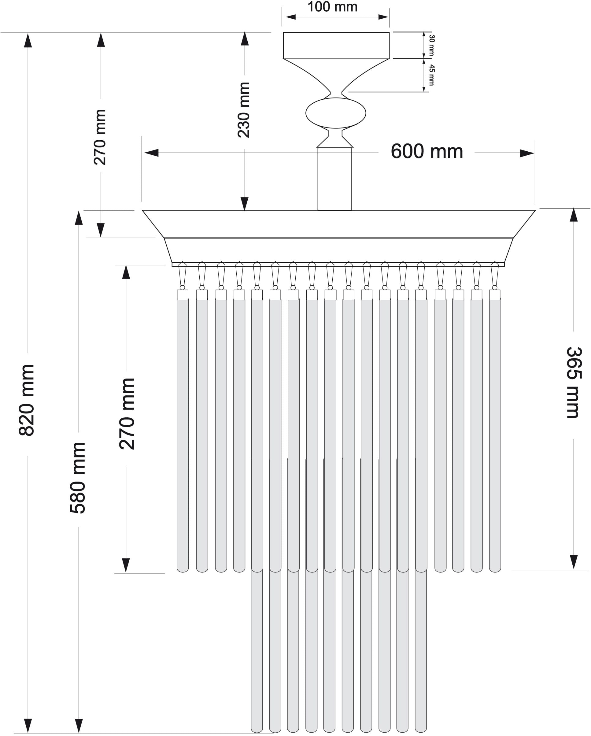 Изображение товара Потолочная люстра каскадная хрустальная на штанге Kutek Fiore FIO-PL-9(P)600/270