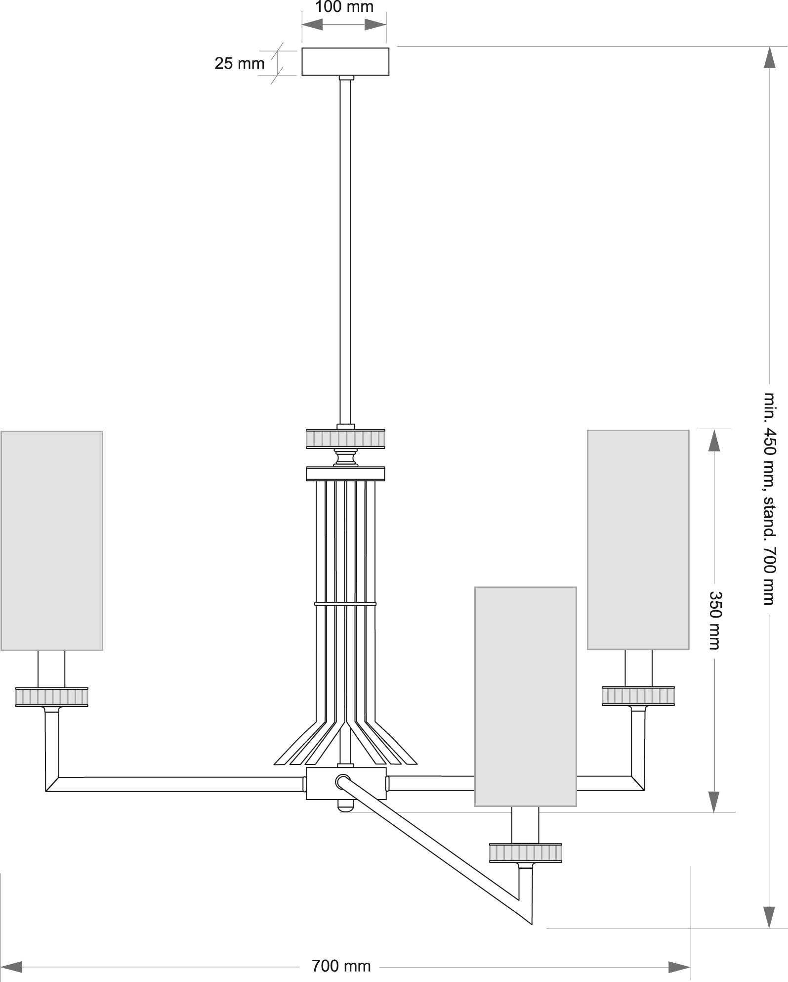 Изображение товара Потолочная люстра на штанге Kutek Genova GEN-ZW-3(P/A)