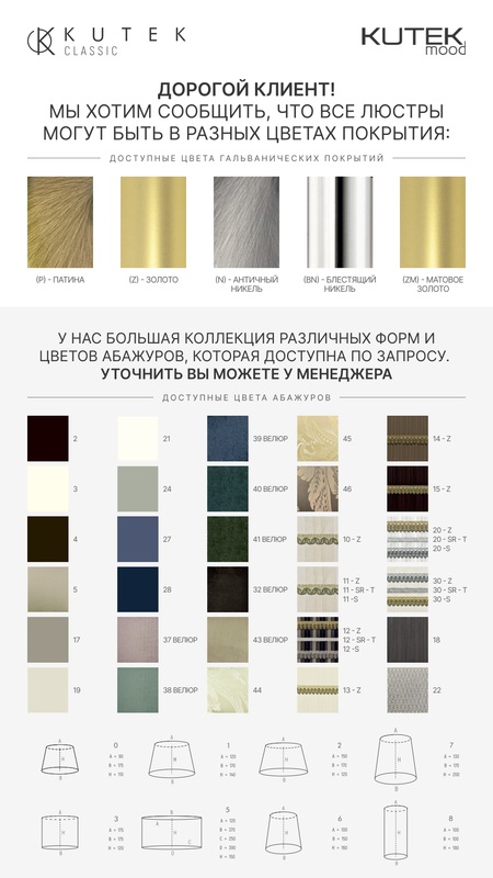 Изображение товара Потолочная люстра Kutek Lavone LAV-ZW-6(P)440-2/R