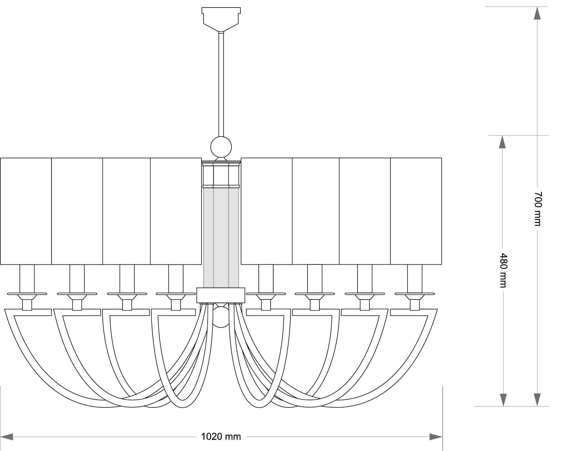 Изображение товара Потолочная люстра Kutek Lea LEA-ZW-8(BN/A)
