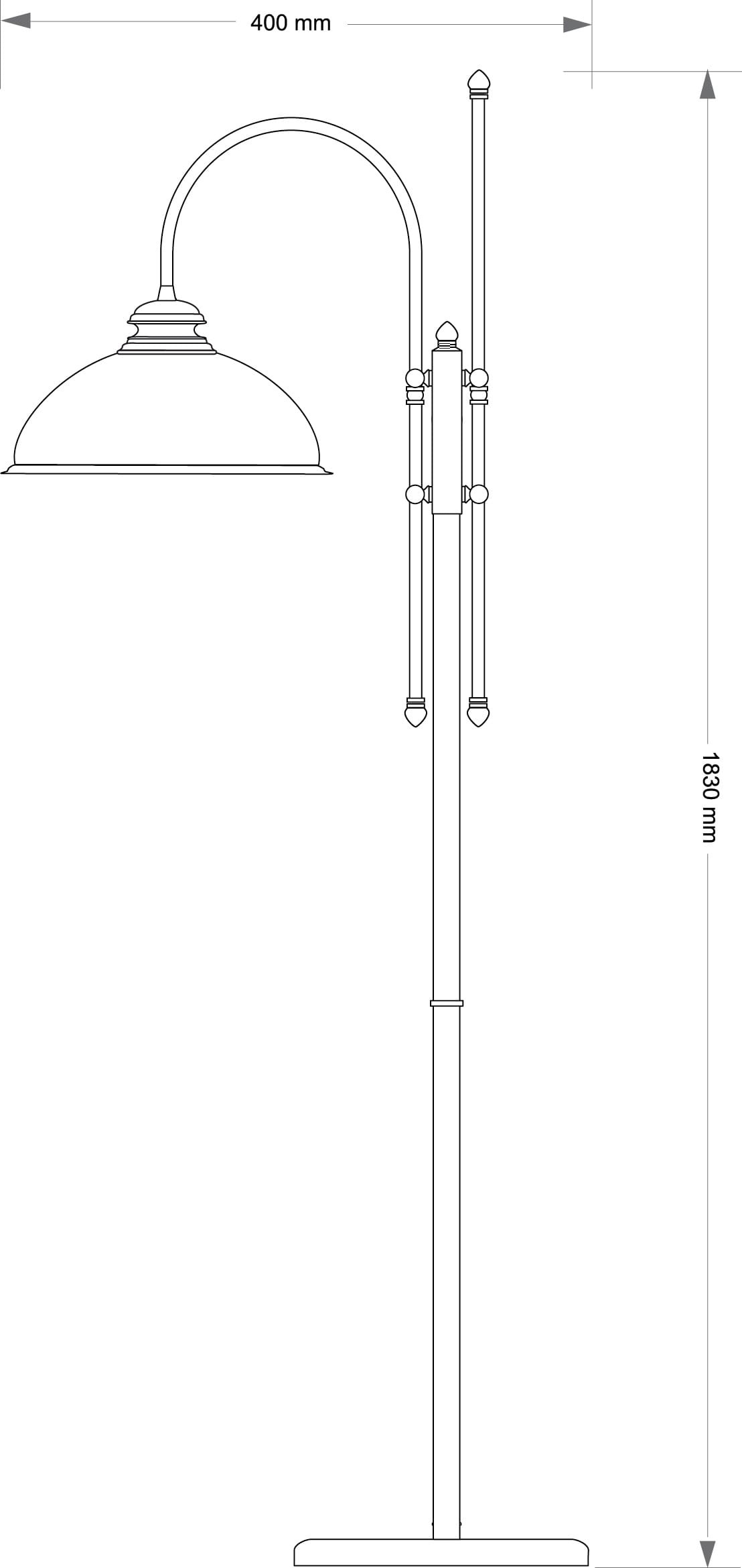 Изображение товара Изогнутый торшер для чтения Kutek Lido LID-LS-1(P)GR