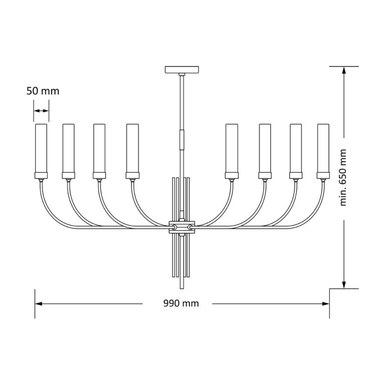 Изображение товара Потолочная люстра Kutek Mussa MUS-ZW-8(Z)II в стиле модерн с 8 плафонами для натяжных потолков