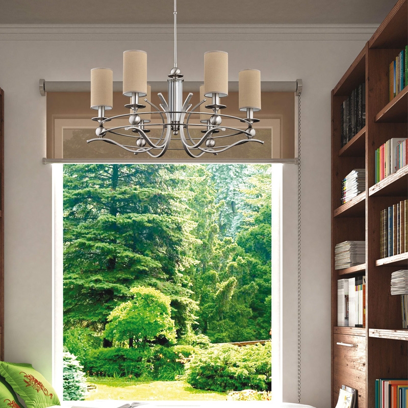 Изображение товара Потолочная люстра Kutek Ruta RUT-ZW-6(N/A) с тканевыми абажурами 6 ламп E14 классика