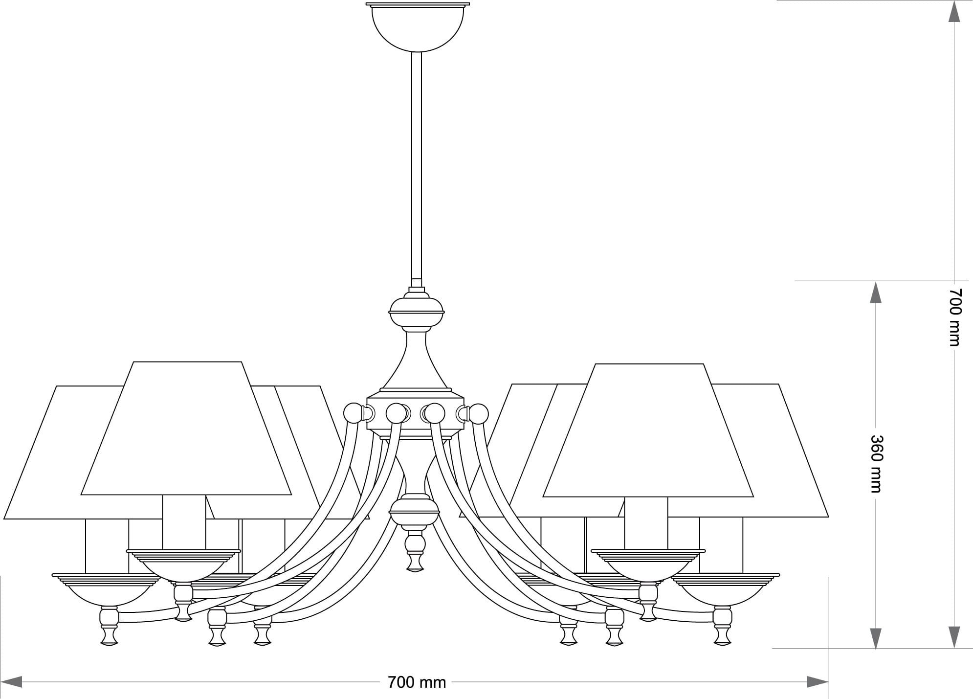 Изображение товара Потолочная люстра на штанге Kutek San Marino Lampshade SAN-ZW-8(P/A)CR