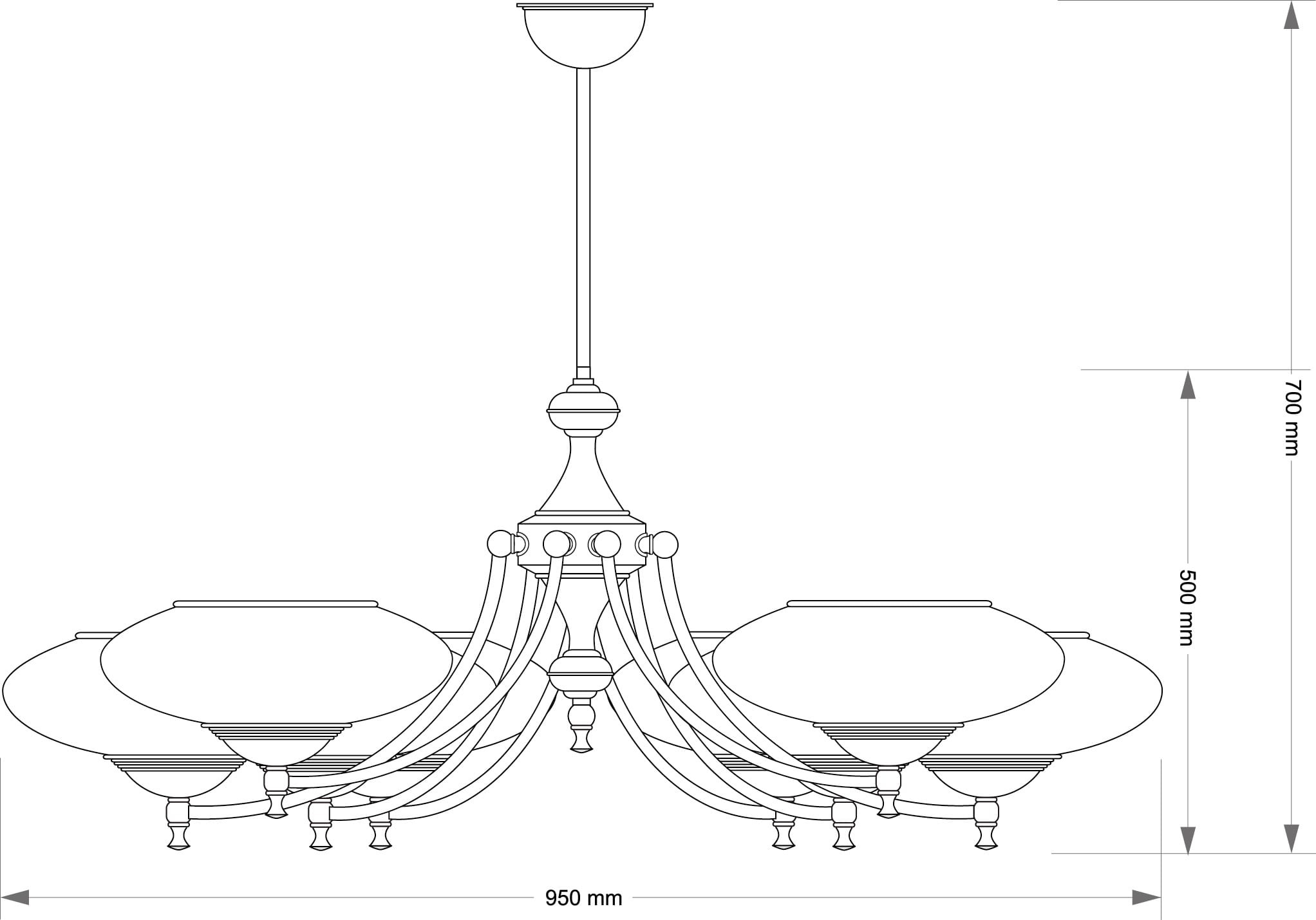 Изображение товара Потолочная люстра на штанге Kutek San Marino Shade SAN-ZW-8(P)CR