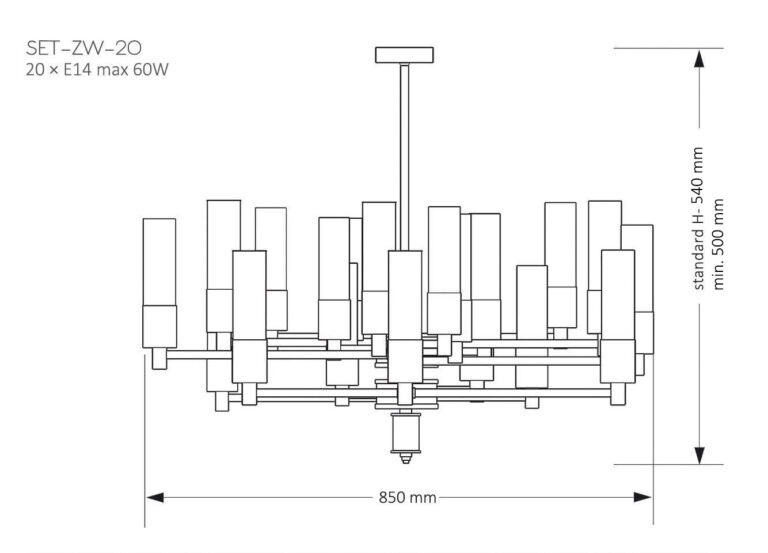 Изображение товара Потолочная люстра на штанге Kutek Seti SET-ZW-20(Z)