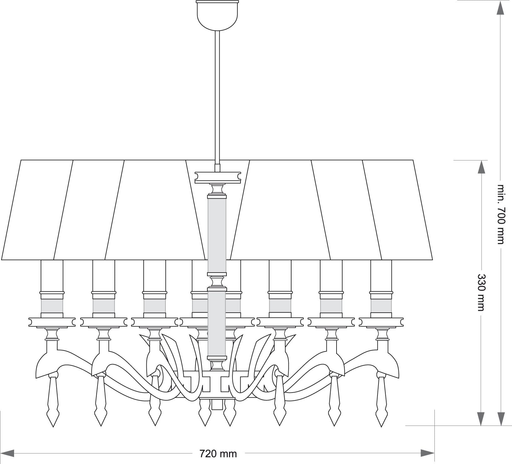 Изображение товара Потолочная люстра Kutek Sparone SPA-ZW-8(P/A) с хрусталем Swarovski